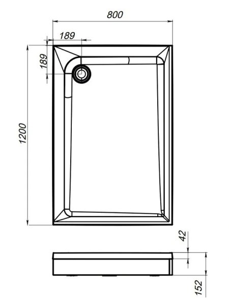 Душевой поддон Am.Pm Gem 120x80 см с сифоном - фото 2