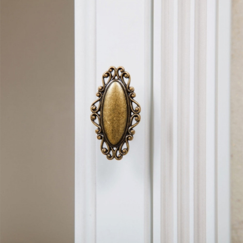 Шкаф-пенал для ванной, цвет белый с патиной матовый, фурнитура бронза, петли слева, La Beaute Vivien, по запросу index_1 - фото 4