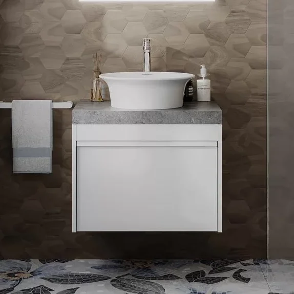 Тумба под раковину подвесная Kerama Marazzi Modula 60 см белая, в наличии - фото 2