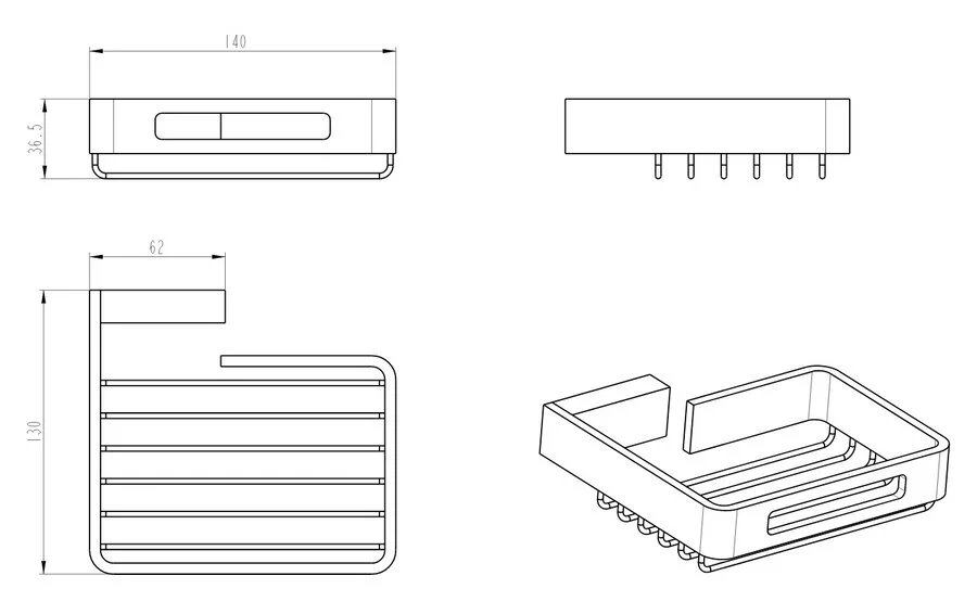 Мыльница Boheme Q Matt White, современные, hi-tech - фото 2