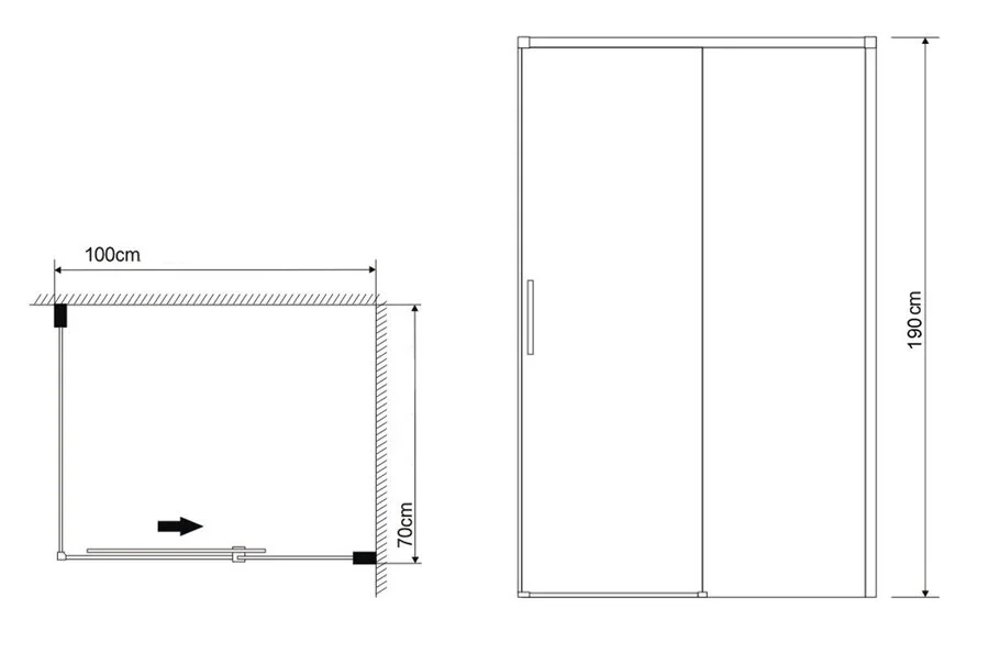 Душевой уголок Grossman Fly 100x70 см прямоугольный, прямоугольные - фото 2