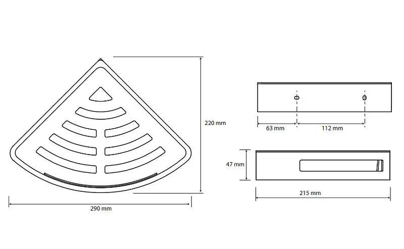 Полочка для ванной Bemeta Cytro угловая, современные, hi-tech - фото 2