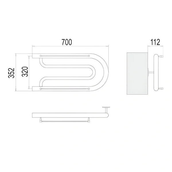 Полотенцесушитель водяной Terminus Фокстрот 320x700 хром - фото 2