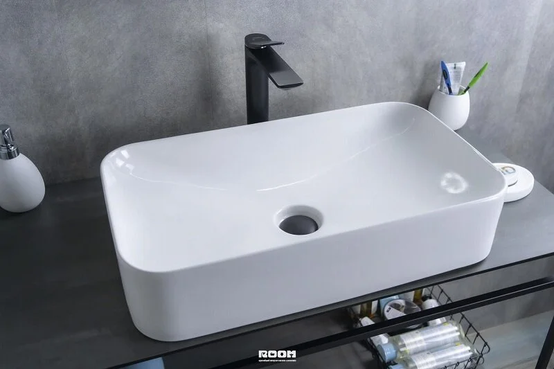 Раковина GID Geometrico N9596 61 см белая, в форме чаши, прямоугольной формы - фото 5