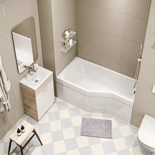 Ванна акриловая Creto Karmen 33-17075L/33-17075R, 170 x 75, левая/правая, белый, угловые, приставные, встраиваемые - фото 7