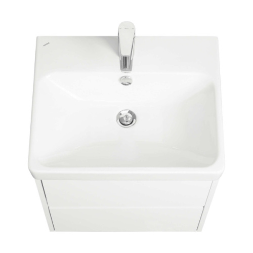 Тумба под раковину подвесная Акватон Сканди 55 см белая матовая/белая глянцевая, моноблок - фото 5