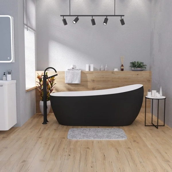 Ванна акриловая Grossman Galaxy 170x75 см черная матовая - фото 3