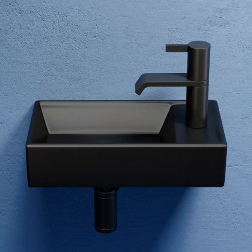 Раковина Ceramica Nova Element 40 см чаша слева черная - фото 3