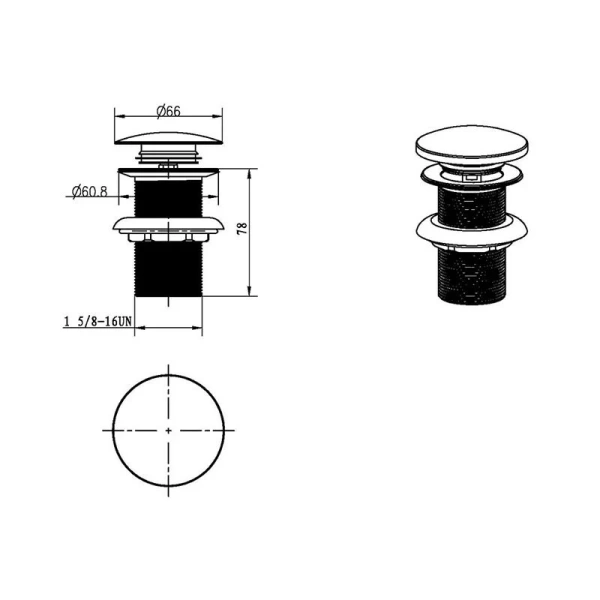 Донный клапан Boheme никель - фото 2