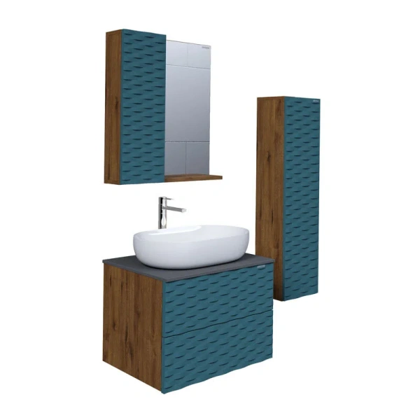 Шкаф-пенал подвесной Grossman Альба 30 см веллингтон/бриз, недорого - фото 4