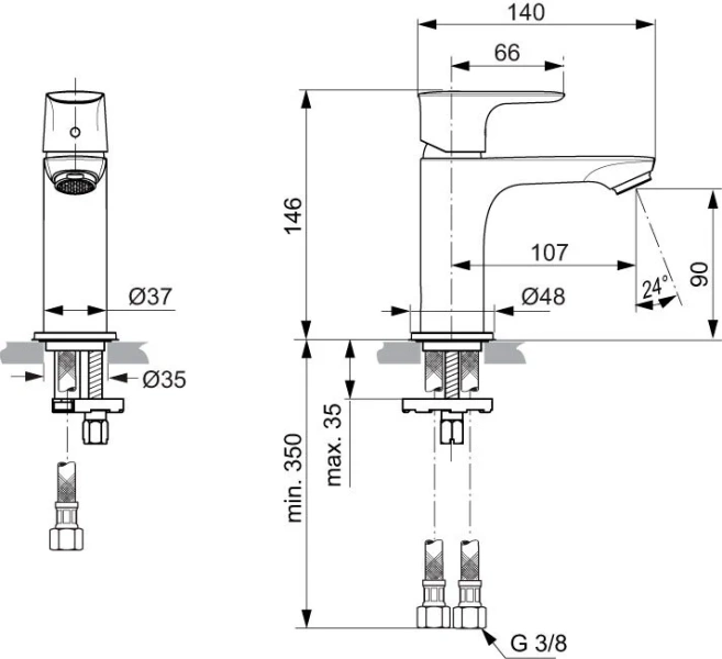 Смеситель для раковины Ideal Standard Connect Air хром - фото 2