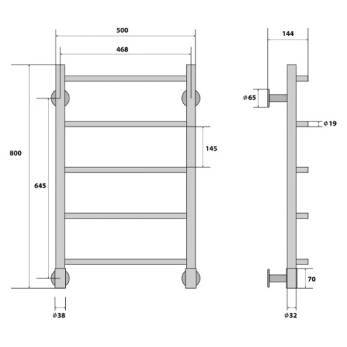 Полотенцесушитель электрический Energy H chrome G6 - фото 3