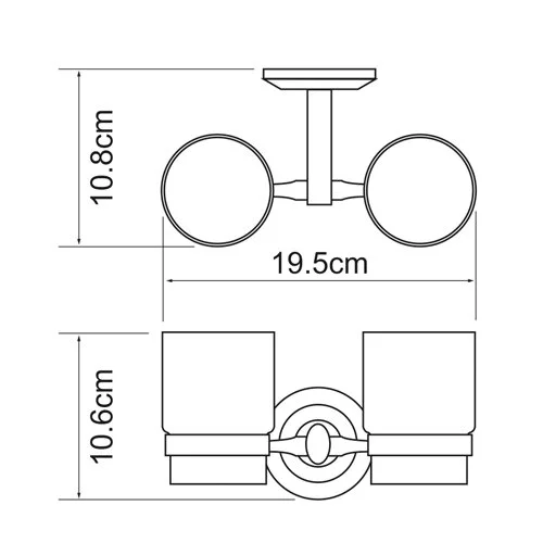 Стакан для ванной WasserKRAFT Rhein двойной - фото 2