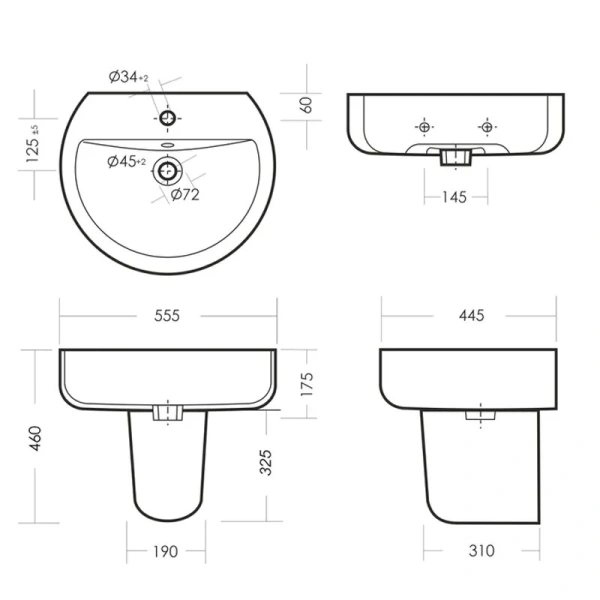 Раковина Sanita Luxe Best 55 см белая - фото 3
