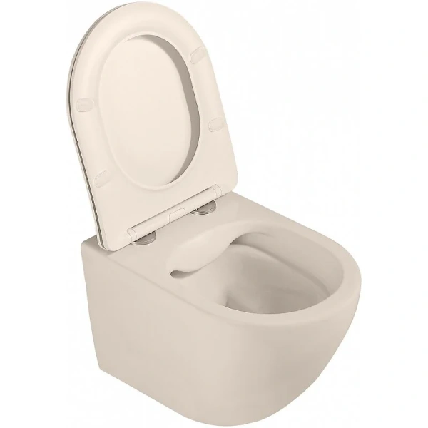 Унитаз подвесной Abber BEQUEM бежевый матовый, с микролифтом - фото 8