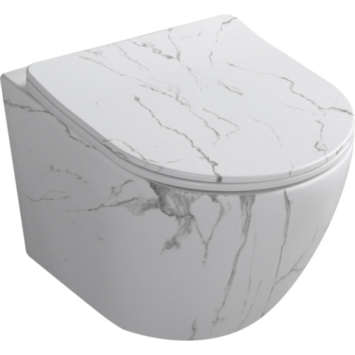 Унитаз подвесной Ceruttispa Sella белый мрамор - фото 1