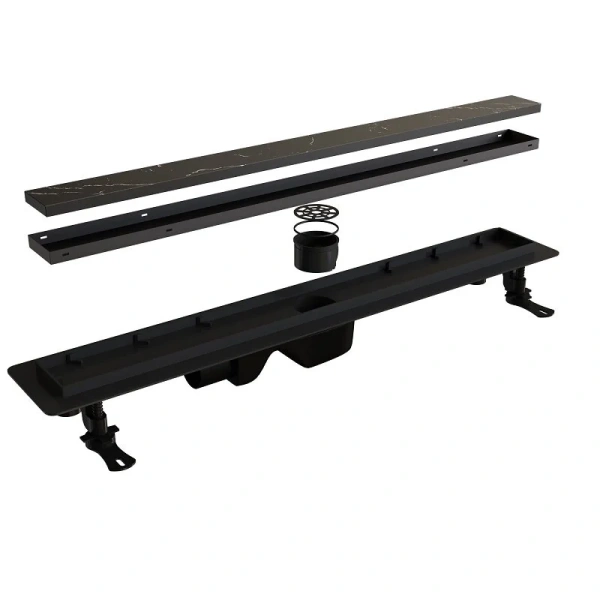 Душевой лоток RGW Drain Leo 60 см черный, с сухим затвором, с мокрым затвором - фото 6