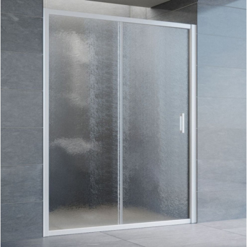 Душевая дверь профиль черный матовый стекло шиншилла Vegas-glass - фото 1