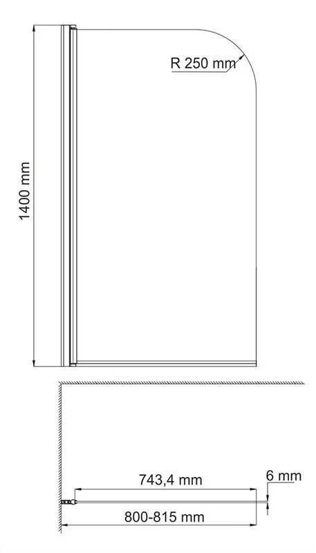 Шторка для ванны WasserKRAFT Leine 80x140 см профиль хром, хромированный профиль - фото 5