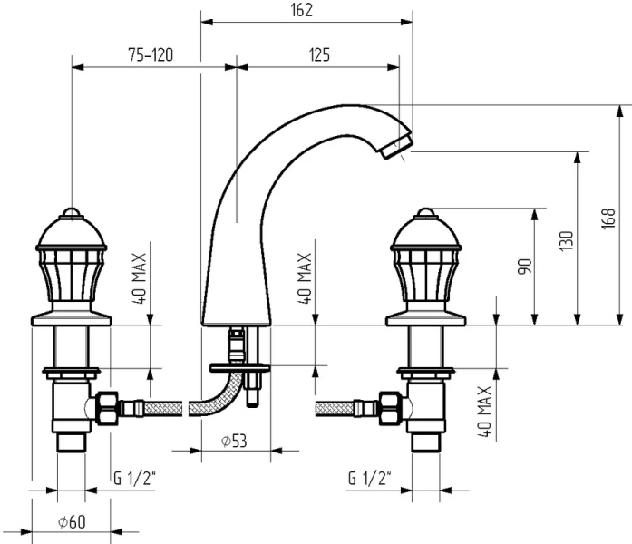 Смеситель для раковины Migliore Prestige Crystal бронза - фото 2
