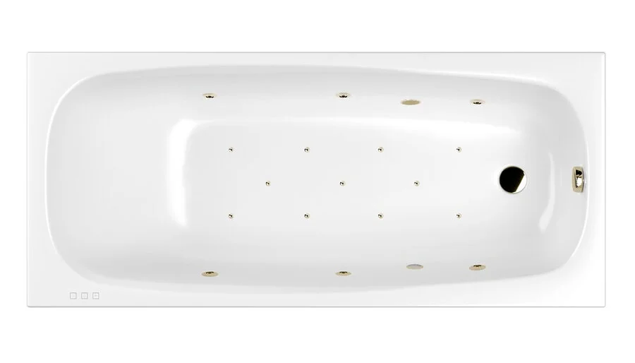 Ванна гидромассажная Whitecross Layla Relax, 180 х 80 см, увеличенная толщина акрила, усиленная армировка, белый/бронза, 0102.180080.100.RELAX.BR - фото 1