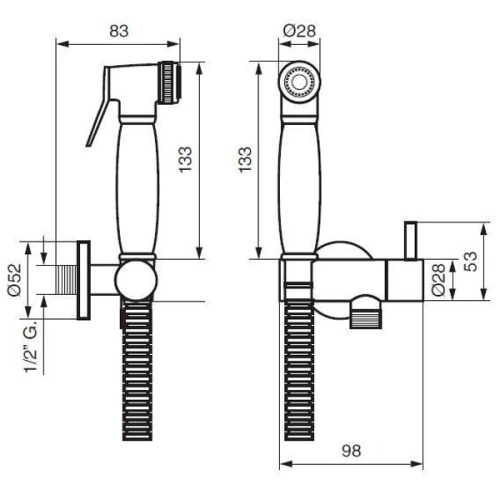 Схема, комплект с лейкой, шлангом и держателем - фото 2