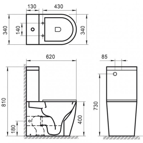 Унитаз компакт Belbagno Sfera-TR BB2128CPR с горизонтальным выпуском - фото 4