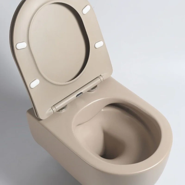 Унитаз подвесной Vincea Evo капучино матовый, фарфор, керамика - фото 8