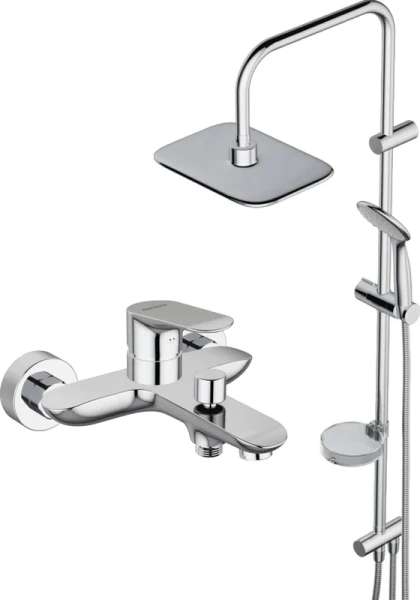 Душевая стойка Damixa Palace Grand с полочкой, хром - фото 1