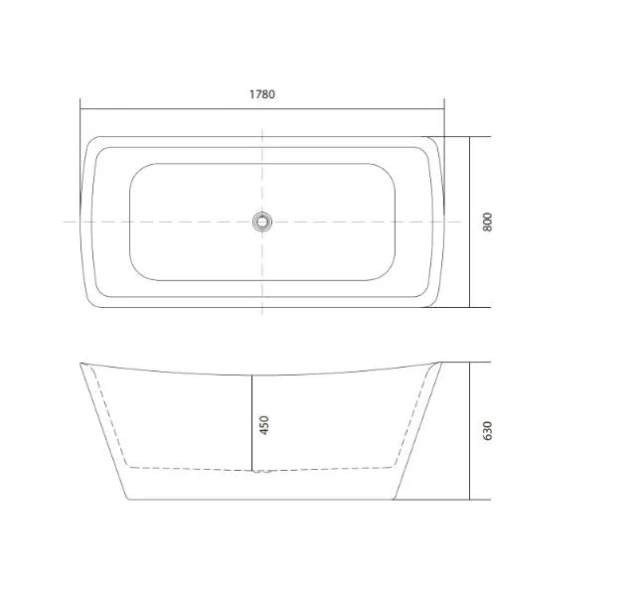 Ванна акриловая Акватек Верса 178х80 см отдельностоящая - фото 2
