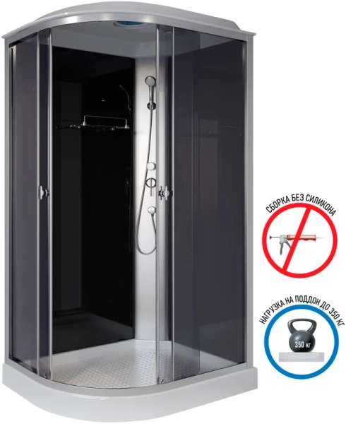 Душевая кабина Niagara Eco 120x80 см правосторонняя, полукруглые, четверть круга - фото 2