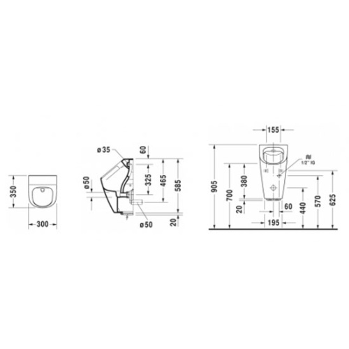 Писсуар электронный Duravit ME by Starck Rimless 280931 - фото 2