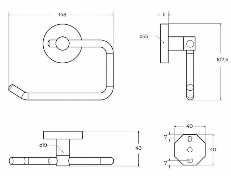 Бумагодержатель Cezares Relax оружейная сталь - фото 4