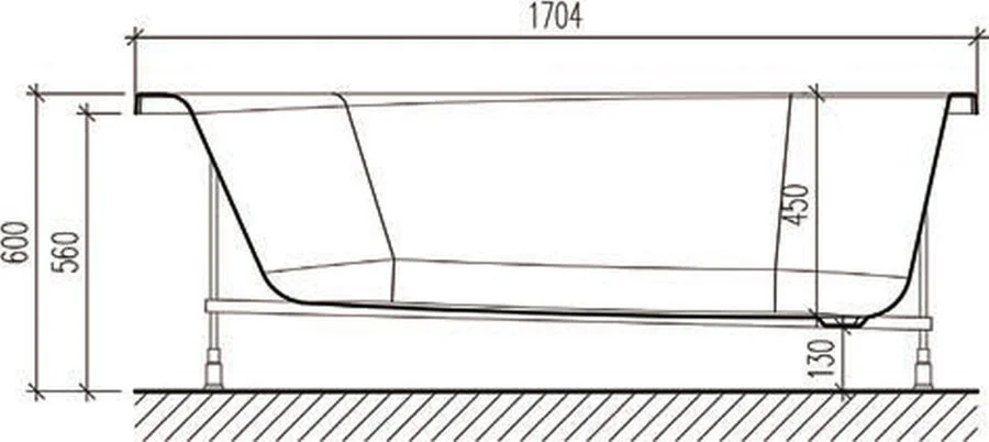 Акриловая ванна Eurolux Oberony E1017075025, 170 х 75 см, белая, без гидромассажа, недорогие - фото 6