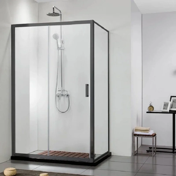 Душевая дверь в нишу Акватек 100 см профиль черный матовый - фото 3
