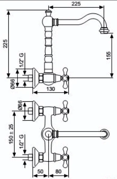 Смеситель для кухни Emmevi Deco Old 12645 - фото 2