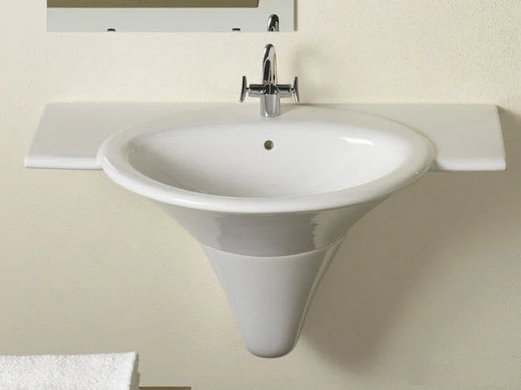 Раковина Hatria Sculture YR3801 110х60 см, прямоугольной формы, тюльпан, широкая - фото 5