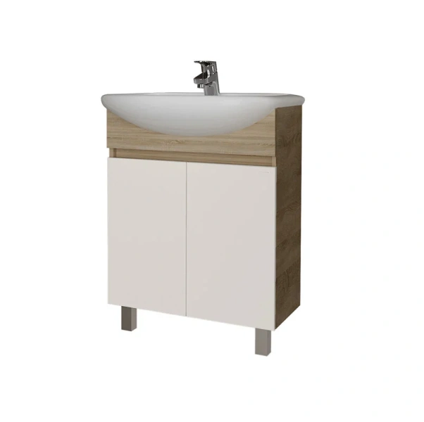 Тумба с раковиной напольная Grossman Поло 59 см с распашными дверцами