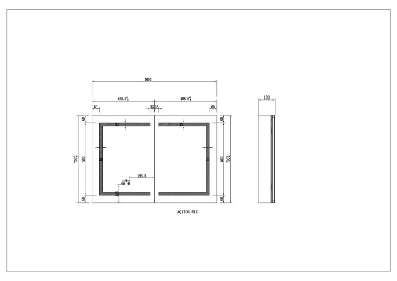 Зеркальный шкаф с подсветкой Акватек 100 см прямоугольный, в наличии - фото 2