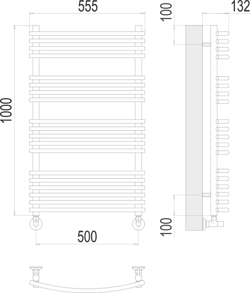 Полотенцесушитель водяной Terminus Марио П19 50х100 см хром - фото 2