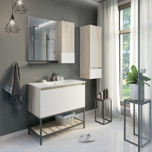 Тумба с раковиной подвесная Comforty Страсбург 90 см с ящиком - фото 2