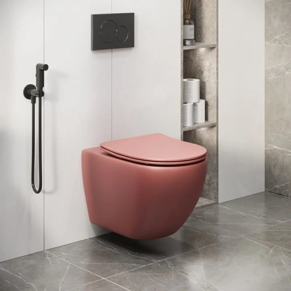 Унитаз подвесной Grossman Color розовый матовый, цветные - фото 6