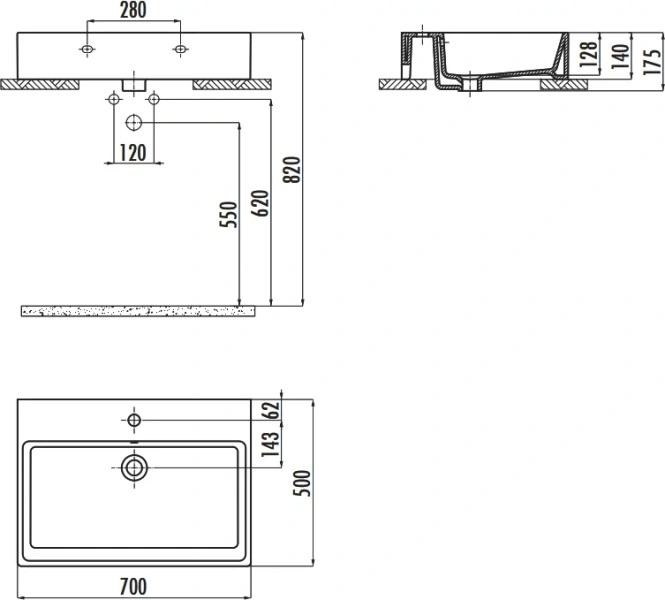 Раковина Creavit Next 70 см белая - фото 2