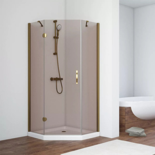 Душевой уголок стекло бронза Vegas-glass AFA-Pen 100 05 L, многоугольные - фото 2