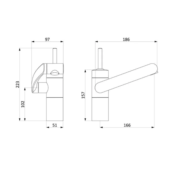 Смеситель для раковины Damixa Arc черный, черные - фото 4