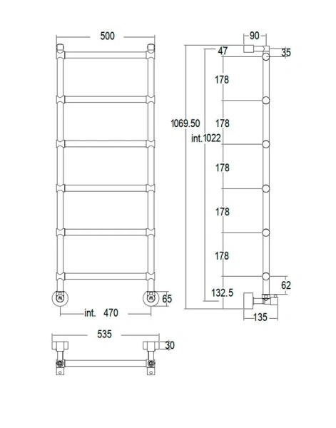 Полотенцесушитель водяной цвет:хром Margaroli 442-6, 6 секций - фото 2