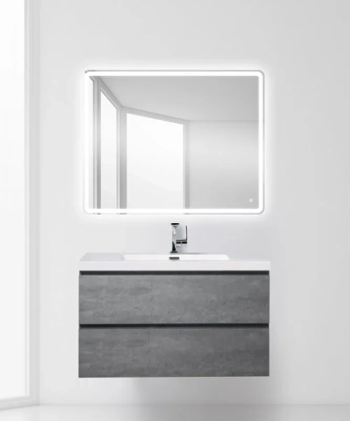 Тумба под раковину подвесная BelBagno Luce 100 см Stucco Cemento, подвесная, пристенная - фото 4