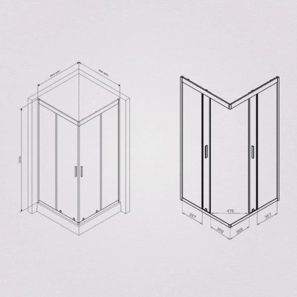 Душевой уголок Am.Pm Gem 90х90 см без поддона, квадратные - фото 2