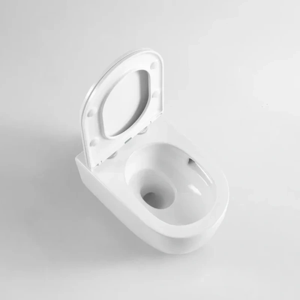 Унитаз подвесной BERGES Tornas с сиденьем, недорогие, безободковые, сиденье с микролифтом  - фото 5