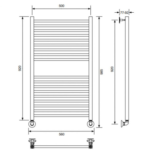 Полотенцесушитель водяной Ника Modern 100x50 см хром - фото 4